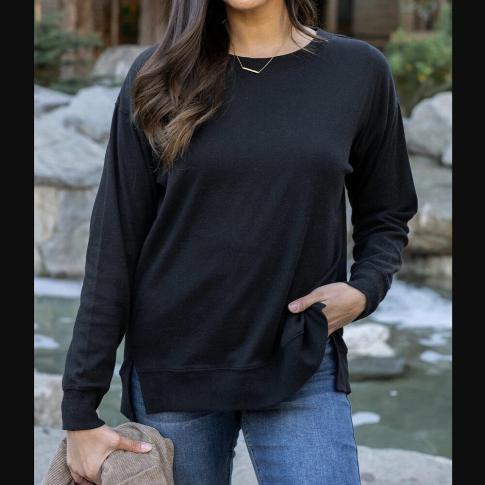 Grace & Lace Original Essentials Long Sleeve Tee in Black